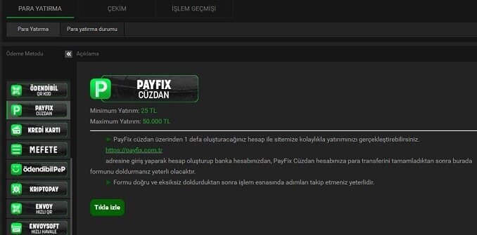 Betixir Payfix ile Yatırım